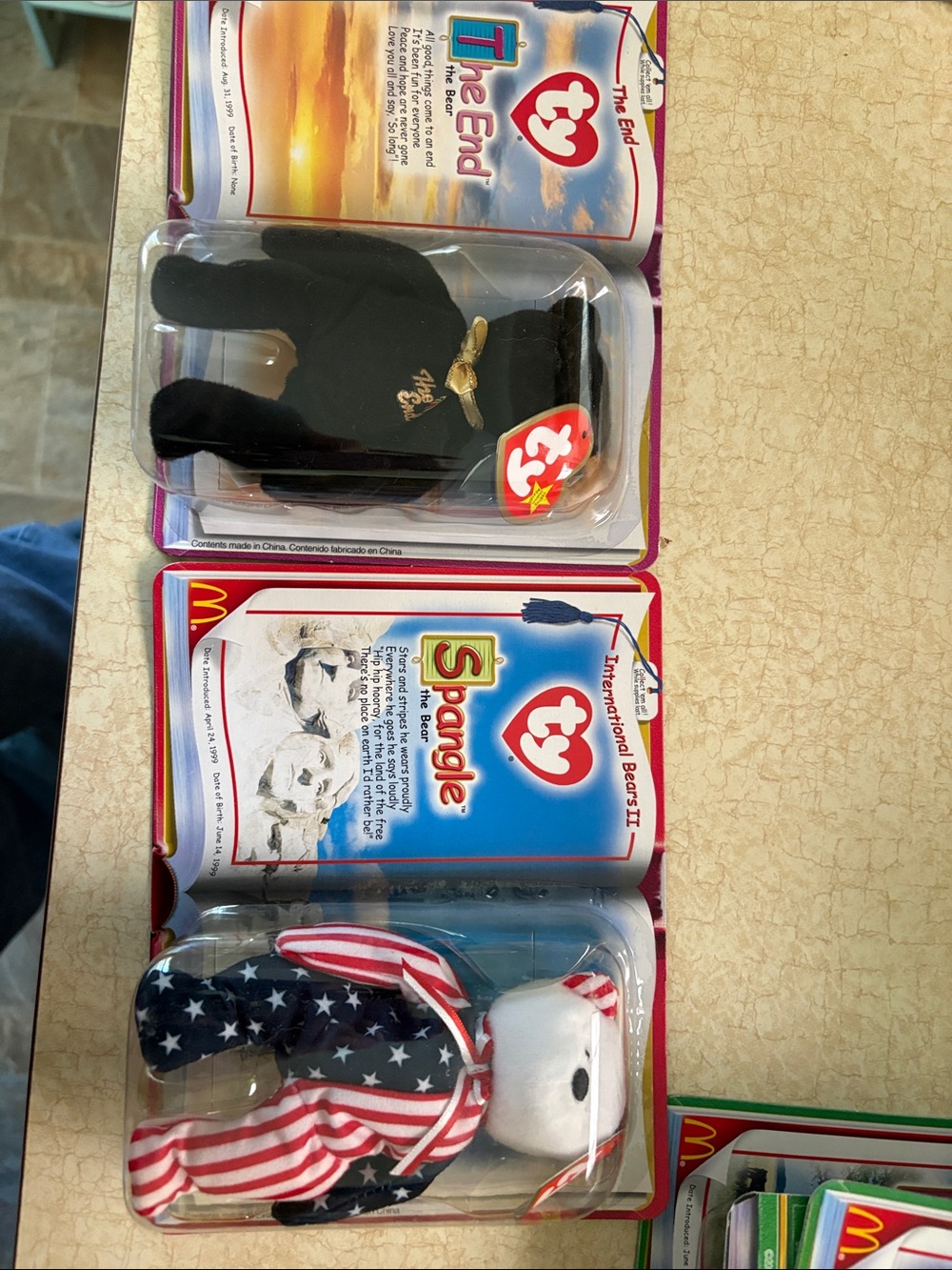 Ty Patriotic Stars & Stripes Bear and Ty Black Bear Duo